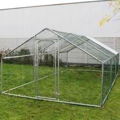 WILTEC Enclos Extérieur Volière Poulailler Clapier De Lapin Cage Pour Petits Animaux 6x3x2m Auvent