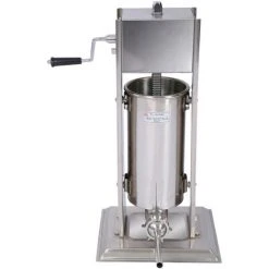 WILTEC Poussoir à Saucisse Machine De Remplissage Capacité Acier Inoxydable De 5l Pour La Chair De Saucisse