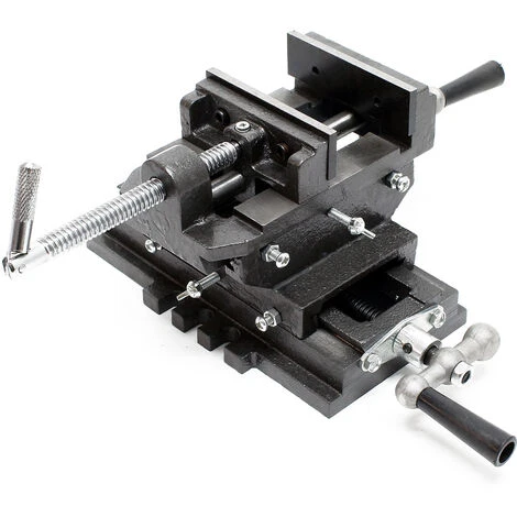 WILTEC Étau De Fraisage 2 Axes 75 Mm Perceuse à Tarauder Table Croisé Établi Étau Machine Outil Atelier