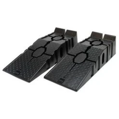 WILTEC Rampe D’accès Jeu De 2 Plastique Lourdes Charges 2,5T Rampe De Bordure Rampe De Levage