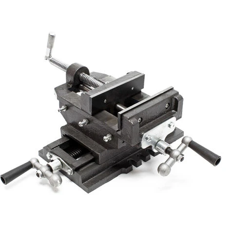 WILTEC Étau De Fraisage 2 Axes 200 Mm Perceuse à Tarauder Table Croisé Établi Étau Machine Outil Atelier