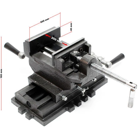 WILTEC Étau De Fraisage 2 Axes 200 Mm Perceuse à Tarauder Table Croisé Établi Étau Machine Outil Atelier – Image 3
