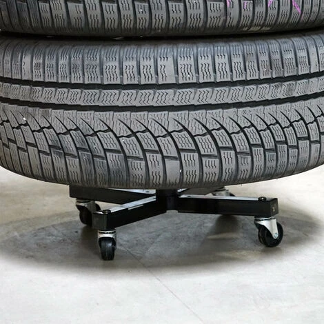 WILTEC Support De Rangement Mobile Pour Pneus Range - Jantes Jusqu’à 225 Mm Arbre à Pneus Garage Cave – Image 3