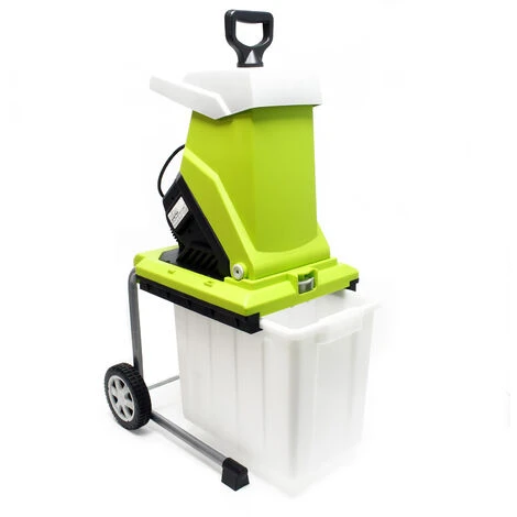 WILTEC Broyeur Végétaux électrique 2500W Déchiqueteur Jardin Branche Coupe 40mm Bac Ramassage Mobile – Image 2