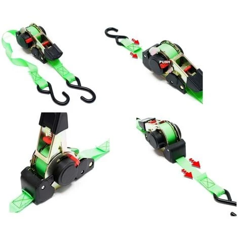 WILTEC Sangle D'arrimage 25mm à Cliquet Automatique 1.80m