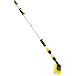 WILTEC Brosse Avec Manche Véhicule En Alu Télescopique 135-300cm Interrupteur ON/OFF Brosse De Lavage Auto