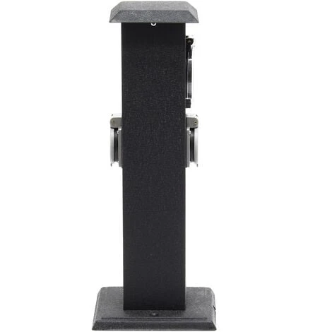 WILTEC Colonne D’énergie 2 Prises D’alimentation Extérieure Avec Minuterie Métal IP44 Jardin Outdoor – Image 2