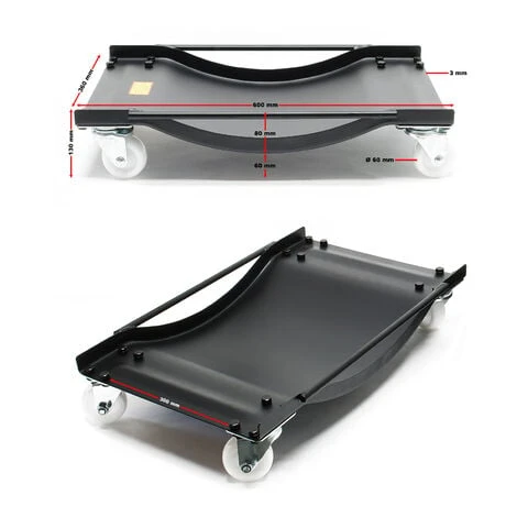 WILTEC Aide à La Manœuvre Automobile Chariot De Manutention 1 Jeu Chariot De Déplacement Transport 450KG – Image 5