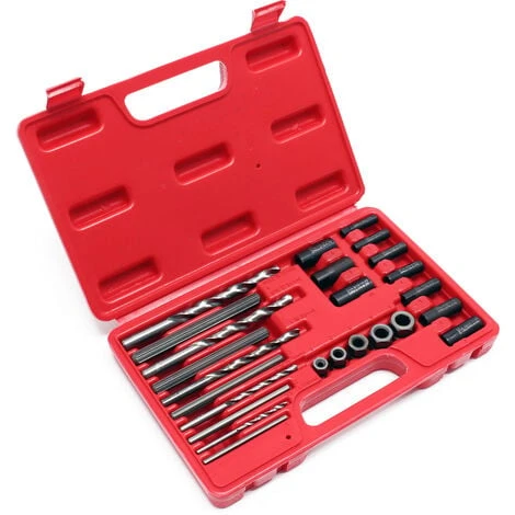 WILTEC Coffret Extracteur De Vis Goujons Boulons Cassés Set 25 Pièces Extracteur Gauche Outillage Atelier