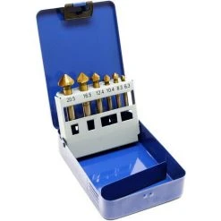 WILTEC Jeu De 6 Fraise Conique En Acier HSS Fraise à Chanfreiner Foret Bois Plastique Métal Set Outils
