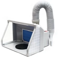 WILTEC Cabine Aspiration 9m³/min LED Double Ventilation Réglable Anti Brouillard Interrupteur 2 Niveaux