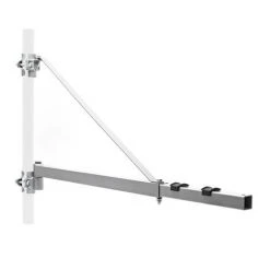 WILTEC Bras Pivotant Levage Palan Support 600g 110cm Treuil Câble Potence Fixation