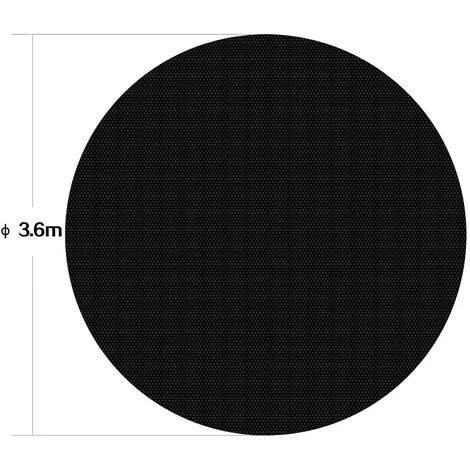WILTEC Bâche à Bulles Ronde 3,6m Noire Couverture De Piscine Solaire Chauffage De Bassin Outdoor Jardin – Image 4