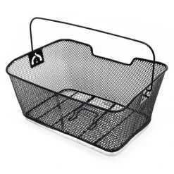 WILTEC Panier Pour Vélo 38,5 X 27 X 18 Cm Porte-bagage Détachable Acier Noir Transport Sac Emplettes