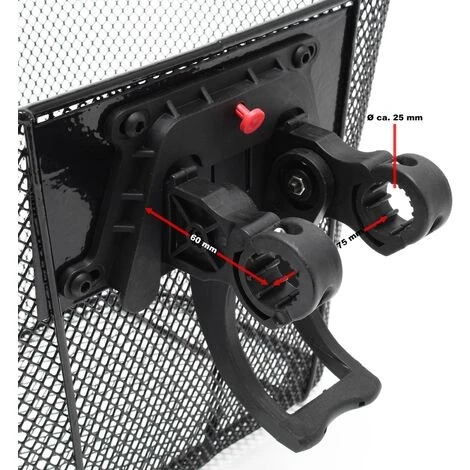 WILTEC Panier Pour Vélo 32,5x24x26,5cm Porte-bagage Avant Détachable Acier Noir Transport Sac Emplettes – Image 4