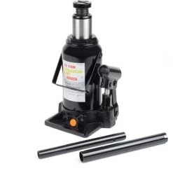 WILTEC Cric Bouteille Hydraulique 12T Vérin De Levage Avec Fonction Descente Lente, 215-400 Mm