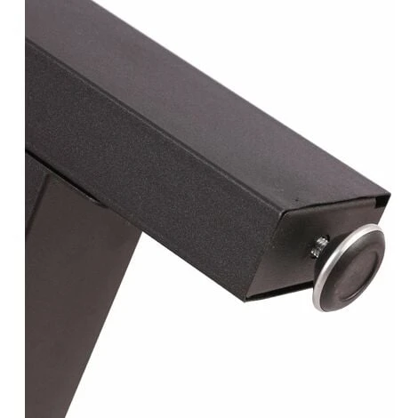WILTEC Pieds De Table En Profil Carré 64x40cm Noir Revêtement Par Poudre Piètement De Table Meuble – Image 5
