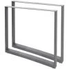 WILTEC Pieds De Table En Profil Carré 70x72cm Gris Revêtement En Poudre Piètement Meuble