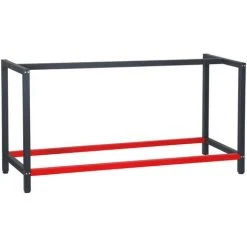WILTEC Pied D’établi 175x57x81 Cm Acier Anthracite Rouge Support Table De Travail Emballage Atelier Dépôt