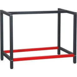 WILTEC Pied D’établi 100x57x81 Cm Acier Anthracite Rouge Support Table Travail Emballage Atelier Dépôt