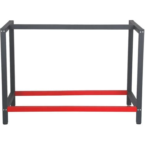 WILTEC Pied D’établi 100x57x81 Cm Acier Anthracite Rouge Support Table Travail Emballage Atelier Dépôt – Image 2