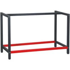 WILTEC Pied D’établi 125x57x81 Cm Acier Anthracite Rouge Support Table De Travail Emballage Atelier Dépôt