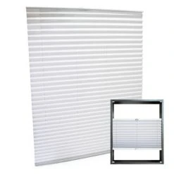 WILTEC Store Blanc 90x150cm Store Plissé Pare-vue Moderne Rideau Occultant De Fenêtre Persienne