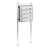 WILTEC Bloc 4 Boite Aux Lettres Pied De Support Acier Inoxydable 2 Clés Par Compartiment Système Superposé
