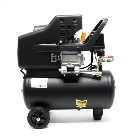 WILTEC Compresseur Air Comprimé 24L 1,1kW 8 Bars Mobile Avec Roues Et Poignée Outil Pneumatique Atelier – Image 4