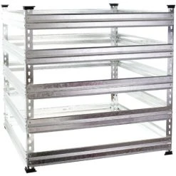 WILTEC Composteur De Jardin En Métal 100 X 90 X 90cm 900 Litres Déchets Organiques Recyclage Bac à Compost