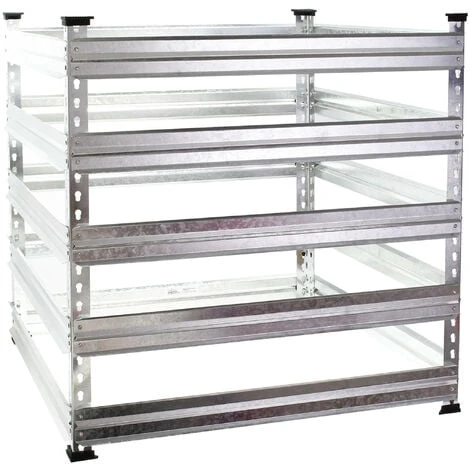 WILTEC Composteur De Jardin En Métal 100 X 90 X 90cm 900 Litres Déchets Organiques Recyclage Bac à Compost