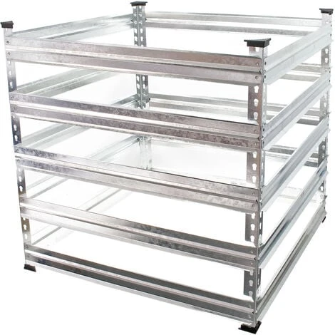 WILTEC Composteur De Jardin En Métal 100 X 90 X 90cm 900 Litres Déchets Organiques Recyclage Bac à Compost – Image 2