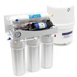 WILTEC Naturewater 5-etapes Osmose Inverse (RO) 180l/jour Avec Pompe De Surpression Et Manomètre