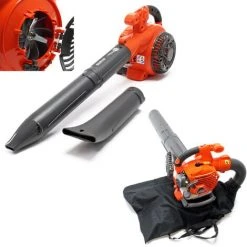 WILTEC Aspirateur Souffleur De Feuilles Mortes & Broyeur Essence 1CV 26ccm 3-en-1 Sac Collecteur 50L