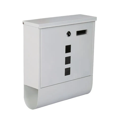 WILTEC Boite Aux Lettres Blanche Compartiment Pour Journaux Large Fente 3 Fenêtres De Visualisation – Image 2