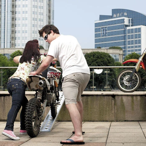 WILTEC Rampe De Chargement 163cm 180kg Moto ATV Quad Aluminium Rampe Rail Collision – Image 3