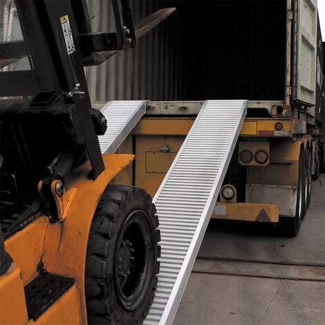 WILTEC 2x Rampe De Chargement Moto ATV Aluminium Rail D'accès 161cm Longueur Jusqu'à 4050kg – Image 2