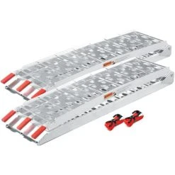 WILTEC 2x Rampe De Chargement Moto ATV Pliable Aluminium Rail D'accès 223cm 680kg