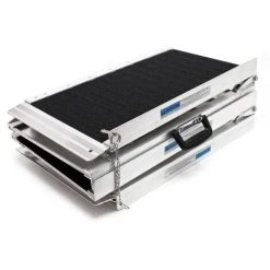 WILTEC Rampe Pour Fauteuil Roulant Rampe De Chargement 2x Pliable Alu Surface Antidérapante 152 Cm 270 Kg