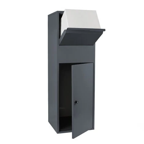 WILTEC Boîte à Colis Verrouillable Boîte Aux Lettres Sur Pieds Anthracite Colis S Et L Usage Domestique