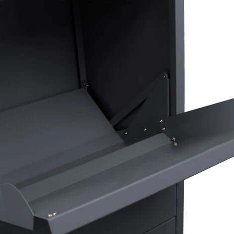 WILTEC Boîte à Colis Verrouillable Boîte Aux Lettres Sur Pieds Anthracite Colis S Et L Usage Domestique – Image 5