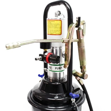 WILTEC Pompe à Graisse Professionnelle Pneumatique Réservoir 12l Pistolet De Graissage Mobile Lubrification – Image 3
