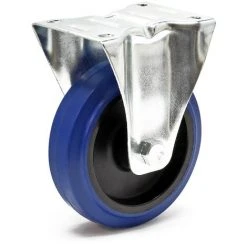 WILTEC Roulette Fixe 125mm Roue En Plastique Plaque De Montage Dispositif Transport 200 Kg Usage Silencieux