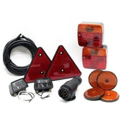 WILTEC Jeu De Feux Arrière De Remorque 12 Pièces Fiche 13 Broches Câble 5m Éclairage Réflecteur Marquage-E