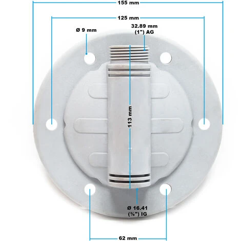 WILTEC Bride 2 Voies Réservoir à Vessie Pc. De Rechange Réseau Eau Domestique 24-100L Filetage Mâle Femelle – Image 4