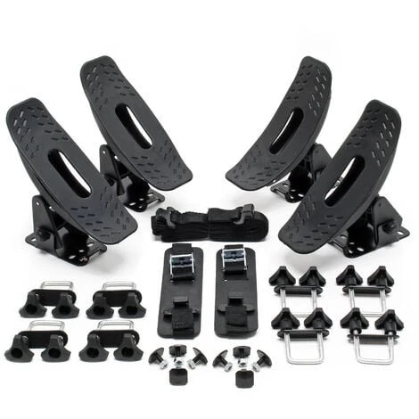 WILTEC Porte-Kayak De Toit Support Canoë 4 Pièces Porte-bateau Galerie De Toit Voiture 2 Sangles Fixation
