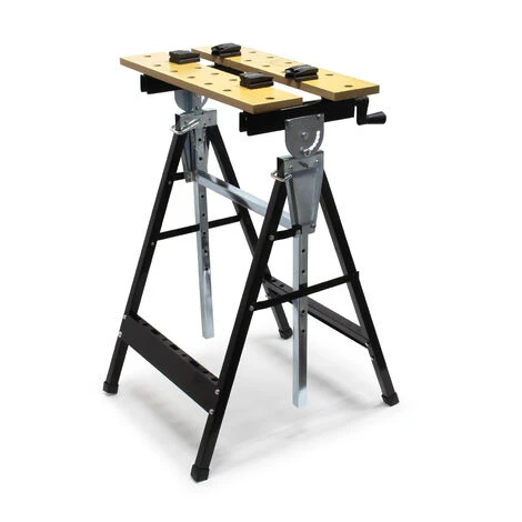 WILTEC Établi De Travail Pliante 62,5x60,5x84,5-115,5cm Avec Porte-outils Échelle Graduée Et Angulaire – Image 2