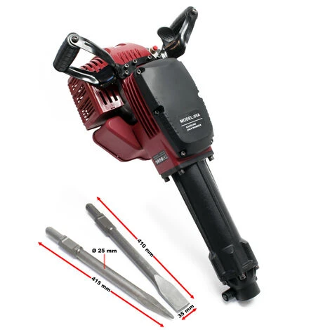 WILTEC Marteau-piqueur 2,5CV 55J Force De Frappe 1500 1/min Prise Hexagonale 2 Burins Brise-béton Cloison – Image 2