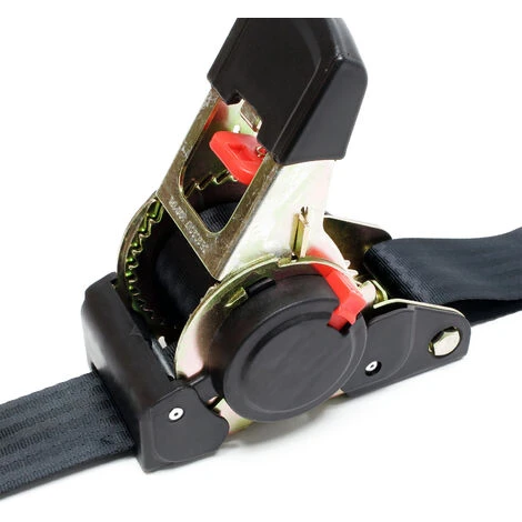 WILTEC Jeu 4 Sangles D’arrimage 750 DaN PES 3x50mm Traction Crochet En Forme S Avec Tendeur à Cliquet – Image 4