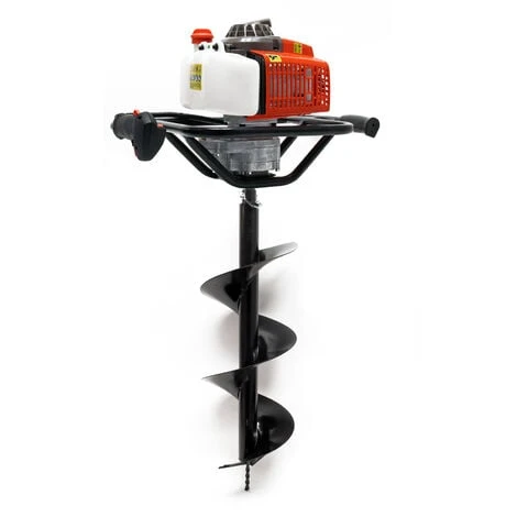 WILTEC Tarière Thermique En Set 3 CV 63,3 Ccm Moteur à 2 Temps Foret De Ø200mm Perceuse